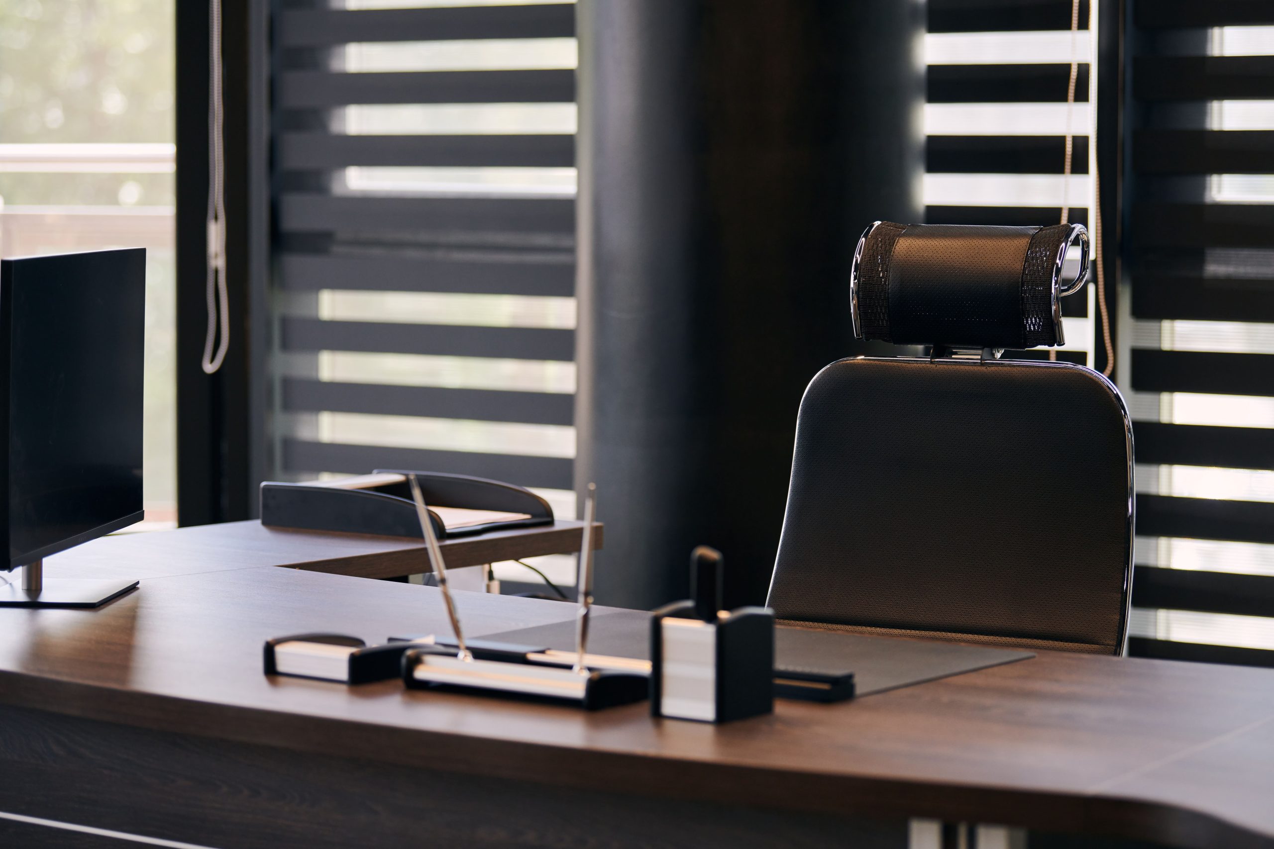 VISION leather office furniture executive chair in managerial office workspace