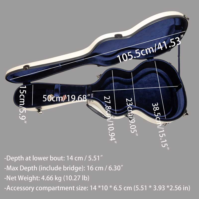 Fiberglass Acoustic Guitar Case for Gibson L-00 and Martin CEO