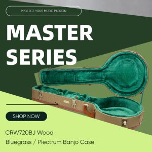 CRW720BJ Vintage Wooden Case, 5 Strings Resonator Bluegrass Banjo Case