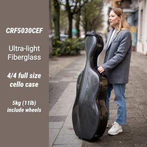 CRF5030CEF Ultra-Light Fiberglass Cello Case – 4/4 Full Size Cello - CLEARANCE