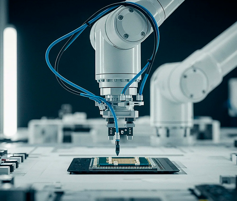 robotic arm placing circuit board